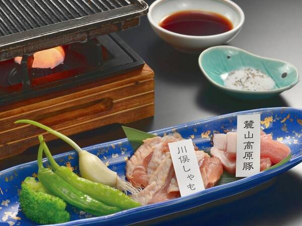 【舞の膳】麓山高原豚と川俣しゃもグリル焼/例