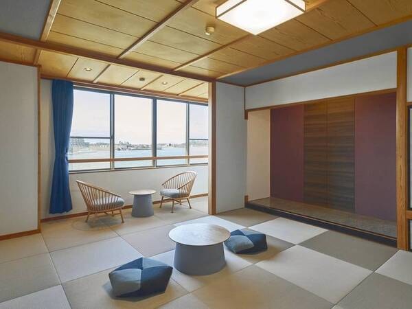 【コンフォートルーム/例】シンプルな造りで心安らぐお部屋です。湖畔の眺めもお楽しみください。