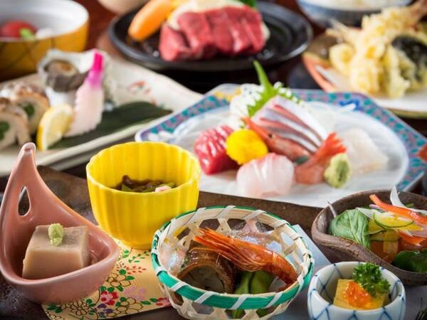 【贅沢華会席/例】宿イチオシ!牛の陶板焼きをはじめとする旬の食材を盛り込んだ会席