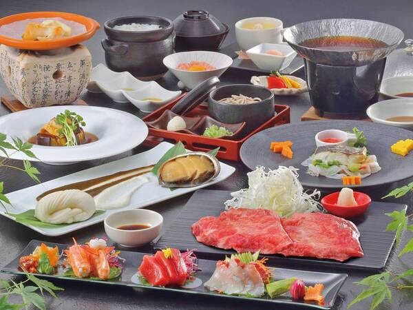 【~鮑と飛騨牛~飛騨の味覚会席/例】飛騨牛と鮑をお楽しみいただける一番人気の会席です