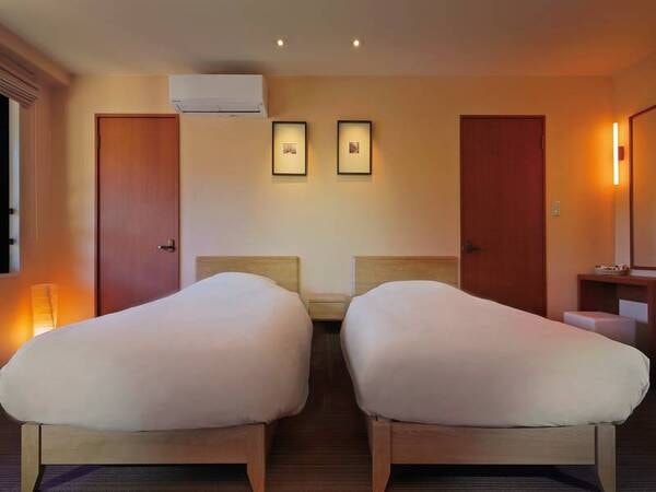 【スタンダード】和洋室＜35平米＞和室1間＋ツインベッド＋バストイレ（ウォシュレット完備）/写真一例