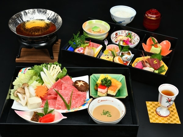 ◆A5等級飛騨牛味しゃぶ付！わん泊亭御膳　プライベート空間でのお食事のお邪魔にならないよう、最小限の回数でご提供可能なお部屋食専用コース！/写真例