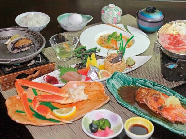 【夕食/例】鮑orｽﾞﾜｲ蟹足･金目鯛3大味覚プラン