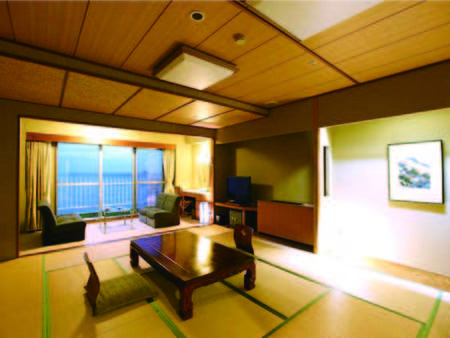 【海側DX和室/例】オーシャンフロント約15畳和室は部屋数わずか！ご予約はお早めに