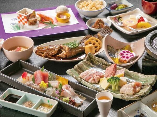 愛知県産お肉3種食べくらべ付基本会席/例