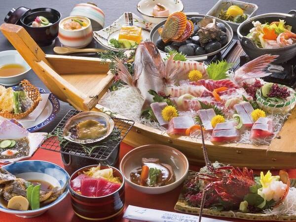【【贅沢三大味覚】伊勢海老・鮑・牛タン付プラン/例】伊勢海老・あわび・和牛を味わえる♪