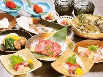 磨洞温泉　涼風荘／【A5松阪牛と伊勢湾の幸】三重の豪華食材を贅沢にBBQ！最上級A5ランク松阪牛と津名物あさりの浜焼きなど魚介類を、山海賊焼きでご堪能ください。