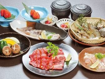 磨洞温泉　涼風荘／【伊勢湾の幸/例】黒毛和牛や、地元・伊勢湾の海の幸をカジュアルにBBQで！