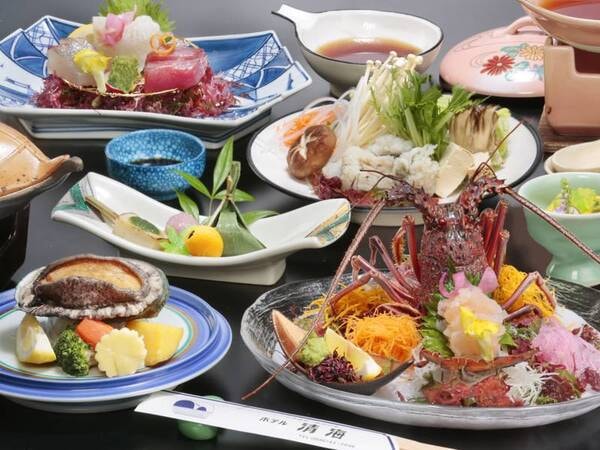 伊勢海老造り＆あわび陶板焼き（イメージ）