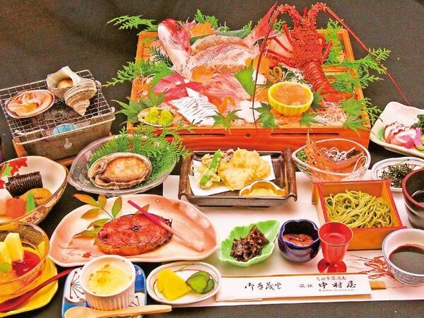 【伊勢海老・あわび付!島の幸満喫プラン/例】豪華伊勢海老の姿造りが2名に1尾付き