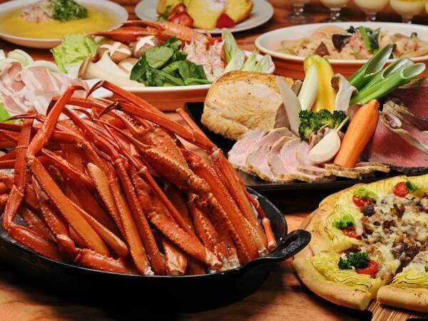 2026年2月末まではカニ食べ放題がディナーブッフェに登場！！写真一例