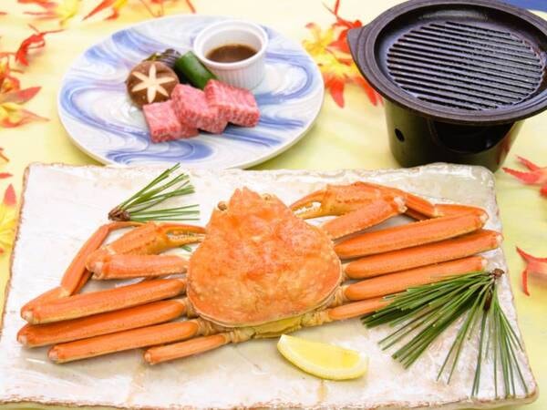 2026年2月末まで！蟹丸ごと1杯＆近江牛付！料理長特選コース※写真一例
近江牛とおひとり1杯ズワイガニをお楽しみいただけます