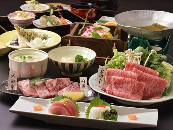 特別会席～京都牛・丹波牛・亀岡牛の和牛三種食べ比べ会席～　一例