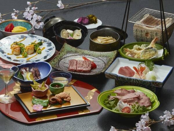 春の季節の豪華懐石