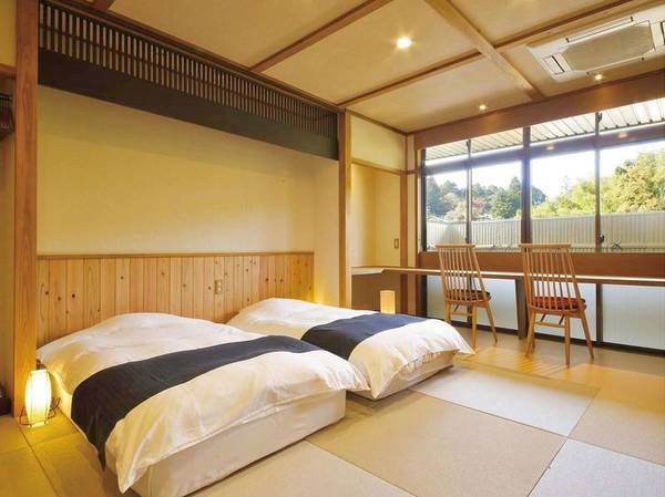 琉球畳の１０畳和室　ローベッドツイン　/例