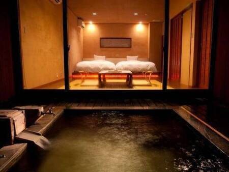 【露天・内湯付き離れ和洋室　ツインベッド/一例】