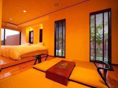 【露天・内湯付き離れ和洋室　ツインベッド/一例】