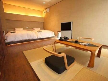 【露天・内湯付き離れ和洋室　ツインベッド/一例】