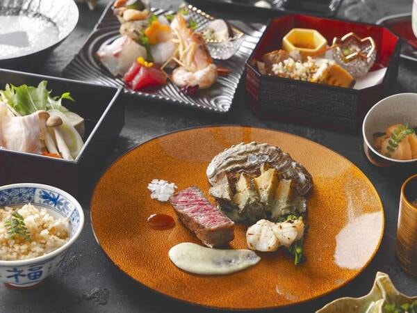 お造り六種・熊野牛・あわびの美味コース/例