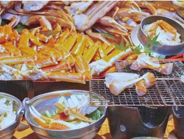 例年11月~3月限定で蟹も食べ放題!