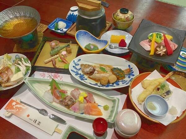 【山陰味覚会席/例】お造り・のど黒・蟹・鳥取和牛の山陰味覚が勢揃いの会席