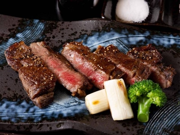 地元の銘牛・田村牛を使用した但馬牛ステーキ（一例）