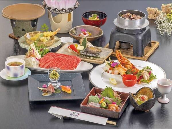 【あわび・松阪牛・伊勢海老料理付き会席/例】