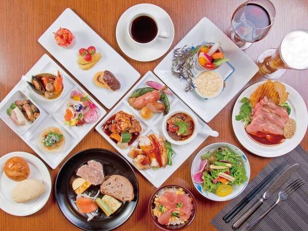 【2食付ブッフェの夕食料理/例】信州の食材をシェフがアレンジしてご提供