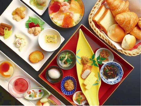 【朝食バイキング/イメージ】地元産の仁多米やパン等、和洋に富んだメニューをご用意