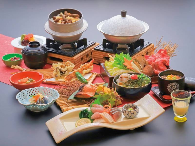 亀嵩温泉 玉峰山荘の「【竹】基本会席」13,200円～！ ＜和室6～8畳+堀