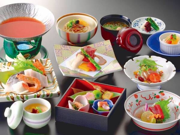 国産牛ミニステーキ付！みまさか彩り会席/例