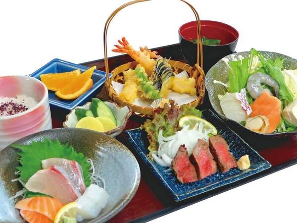 「瀬戸御膳」または「ステーキ御膳」をご用意/瀬戸御膳例