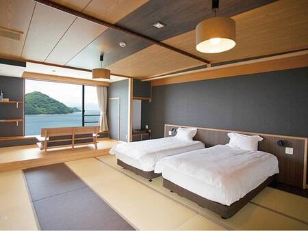 海を望む和風ツイン(15畳＋ベッド2台)例