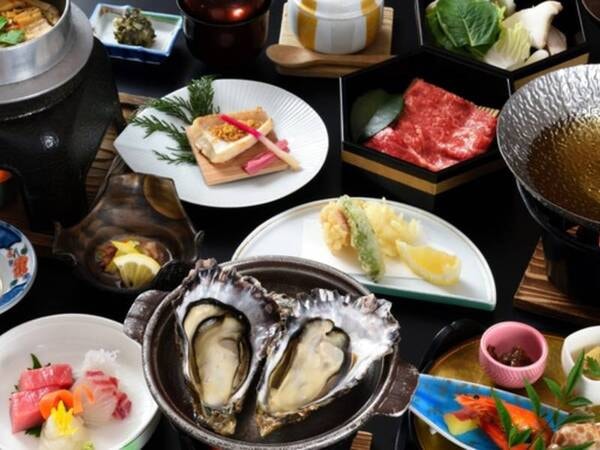【厳島会席/秋冬の一例】広島の豊富な海山の食材を活かした料理長おすすめのメニューをご用意