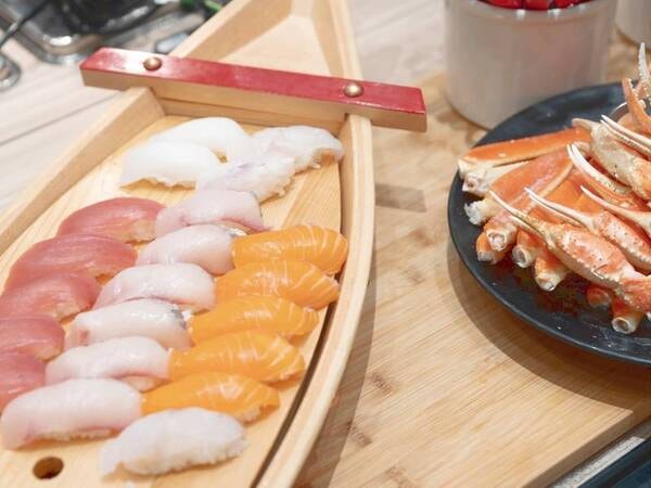 【2食付きプラン(お寿司)/例】夕食は隣接のリブマックスリゾート宮浜温泉oceanでのバイキング