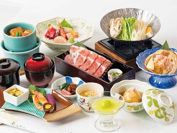 アワビの踊り焼きor和牛ロースの網焼きが選べる、ちょっと贅沢な夕食