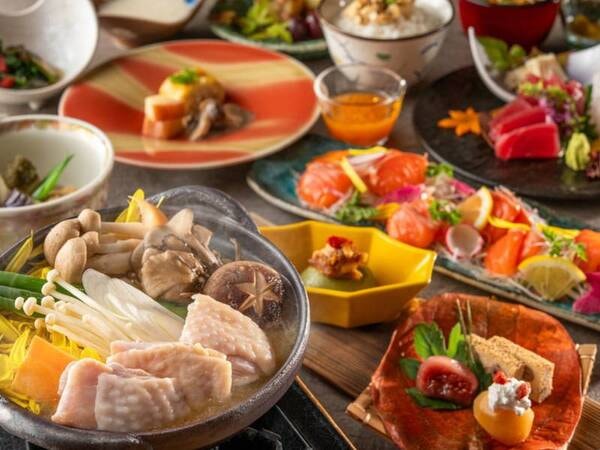 【季節の会席(25年9～11月の一例)】那須どりの菊花養老鍋や旬の味覚を楽しむ会席