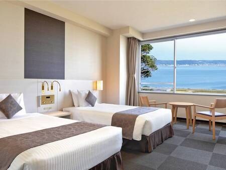 【洋室ツイン(禁煙/28㎡)/例】※一部客室は1階のため北浦の景観を望めません