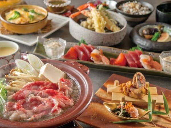 【土地の恵み会席/12～2月夕食例】A5ランク那須牛と旬の美味しさ満載の人気会席