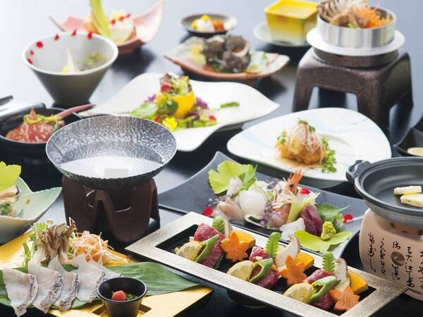 【萩の絶景と和会席プラン/例】日本海の海の幸や萩の旬の食材を使った創作会席
