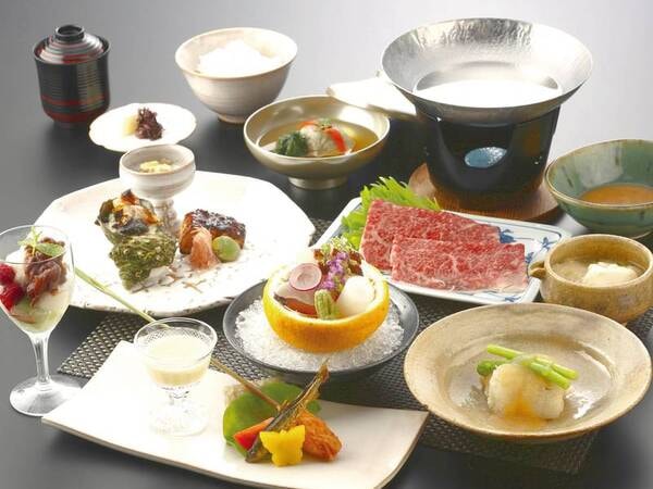【やまぐち和牛燦(きらめき)付き季節会席/例】地元ブランド牛を贅沢にしゃぶしゃぶで