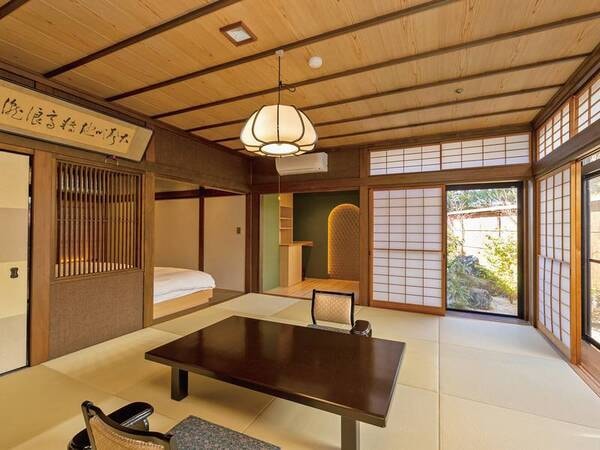 モダン和洋室/例
2023年2月にリニューアルした日本庭園を望むモダンテイストを加えた和洋室
