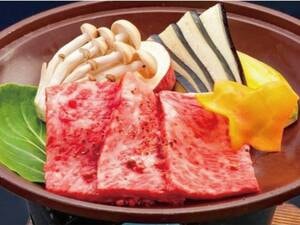 【夕食料理グレードアップ/例】夕食の会席に◆和牛の陶板焼き（写真/例）◆あわびの踊り焼き　の豪華2品を追加！