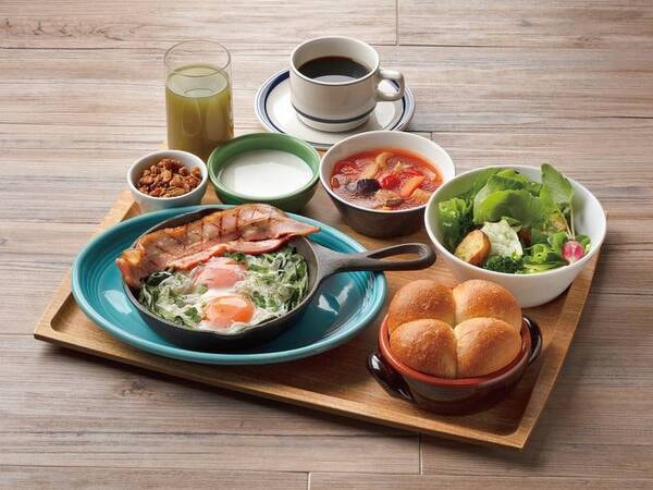 【洋朝食/例】朝食は洋食・和食・ブッフェよりお好みで選べる（※ブッフェは季節によりクローズの場合あり）