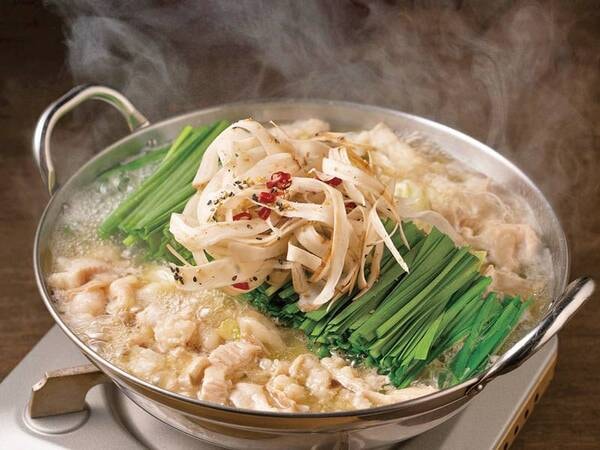 【【竹乃屋_夕食割引券付】pH.10の名湯満喫プランの夕食料理（竹乃屋のメニュー）/例】博多名物のもつ鍋や地鶏串焼きなど、博多の人気居酒屋のメニューを2,000円割引券付きで愉しめる