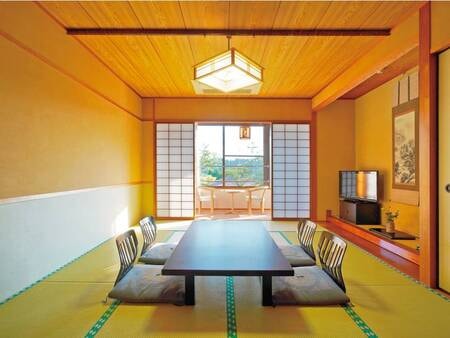 【青山ホテル・和室/例】禁煙・喫煙選択可能※館内にはエレベーター・エスカレーターの設備がございません。レストラン、エステティック、一部の客室、温泉ご利用の際は階段でご移動いただく形となります。