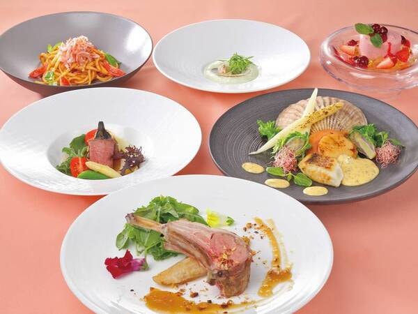 お肉とお魚のWメインの贅沢フレンチ/ある日の一例