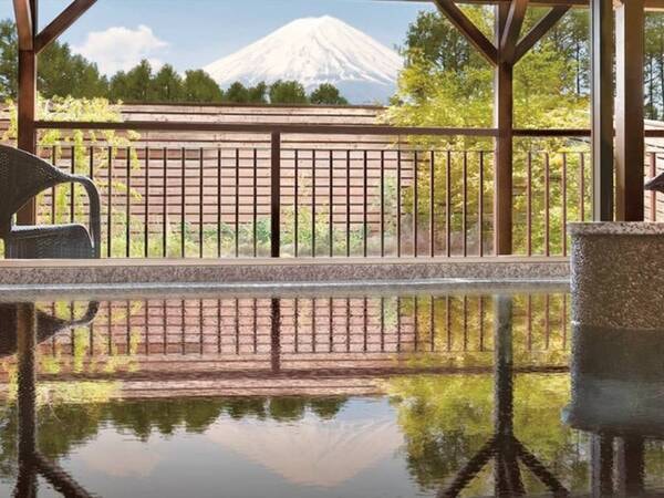 【大浴場】逆さ富士が映り込む大浴場