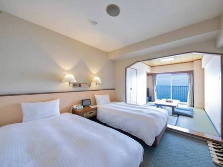 【スタンダード和洋室】遮るもののない『オーシャンビュー』を全室お楽しみいただけます。