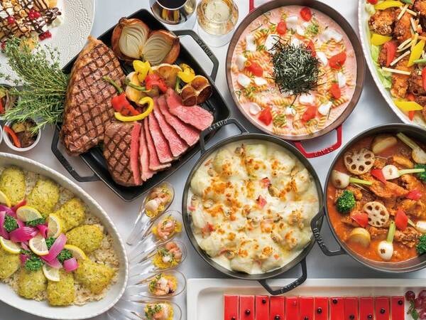 【夕食ブッフェ/例】彩り豊かな食材をふんだんに使用した和洋ブッフェ。バラエティに富んだメニューをご用意